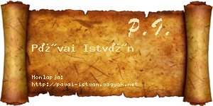 Pávai István névjegykártya